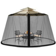 Zanzariera per ombrellone con 2 porte a doppia cerniera, Rete per ombrellone da patio con base riempibile Nero-Ombrelloni e accessori
