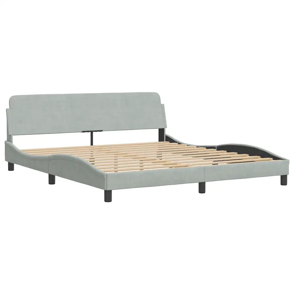Giroletto senza Materasso Hanko Grigio Chiaro 180x200 cm Velluto 3207861