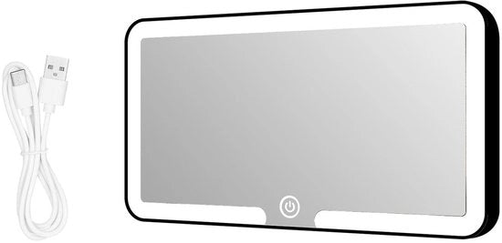 Specchietto di trucco LED con regolazione di luminosità tramite comando a tocco per auto
