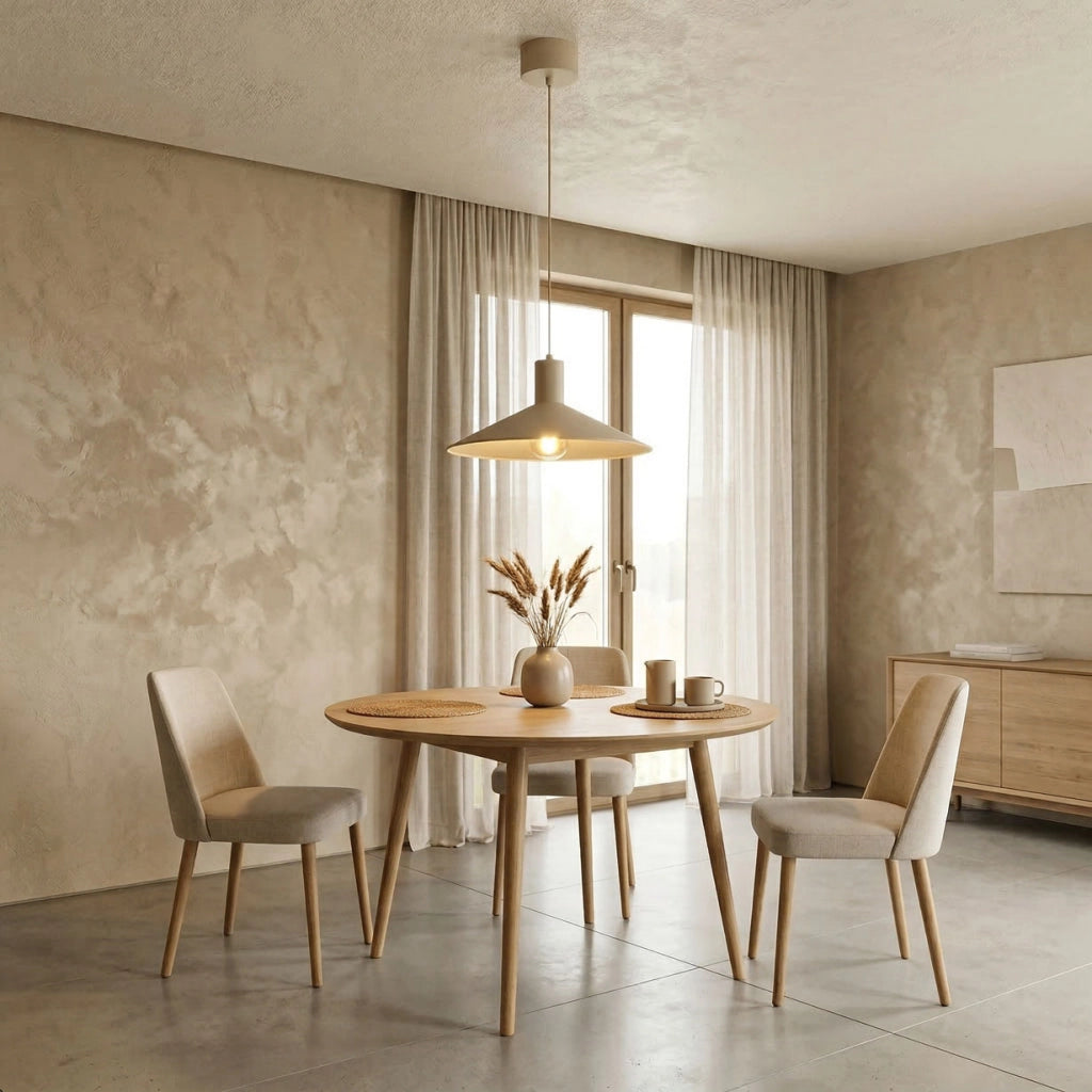 Lampada a sospensione Nox conica beige 1xE27 40 cm Luminex