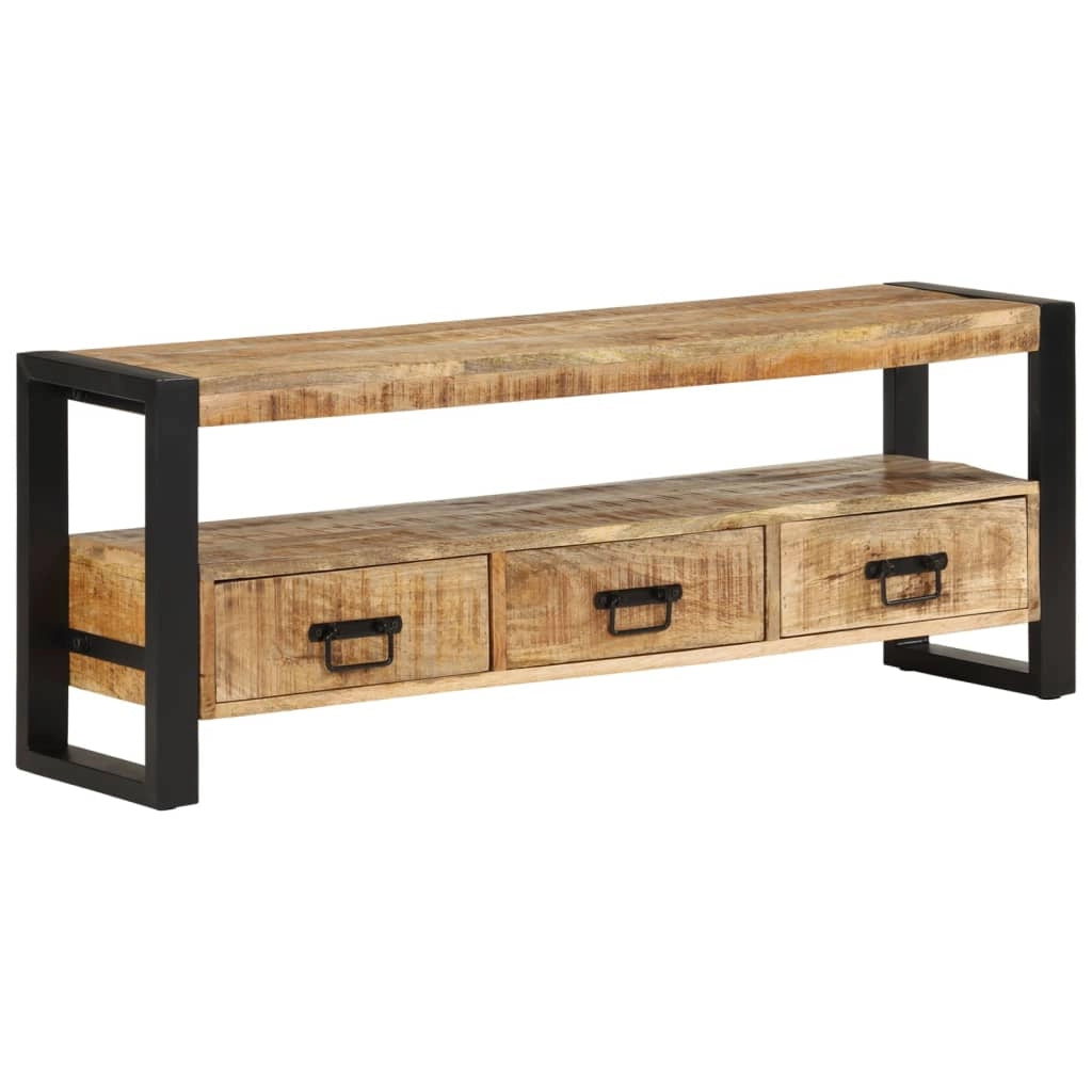 Mobile TV multimediale scaffale TV credenza TV sala da pranzo soggiorno camera da letto 120 x 30 x 45 cm legno massello di mango marrone 02_0025845