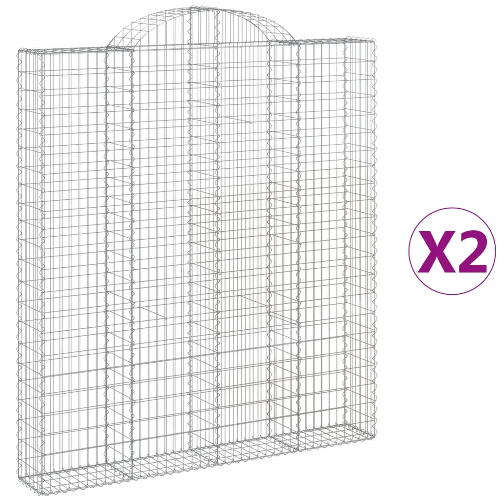 Cesti Gabbioni ad Arco 2 pz 200x30x220/240 cm Ferro Zincato 3146236