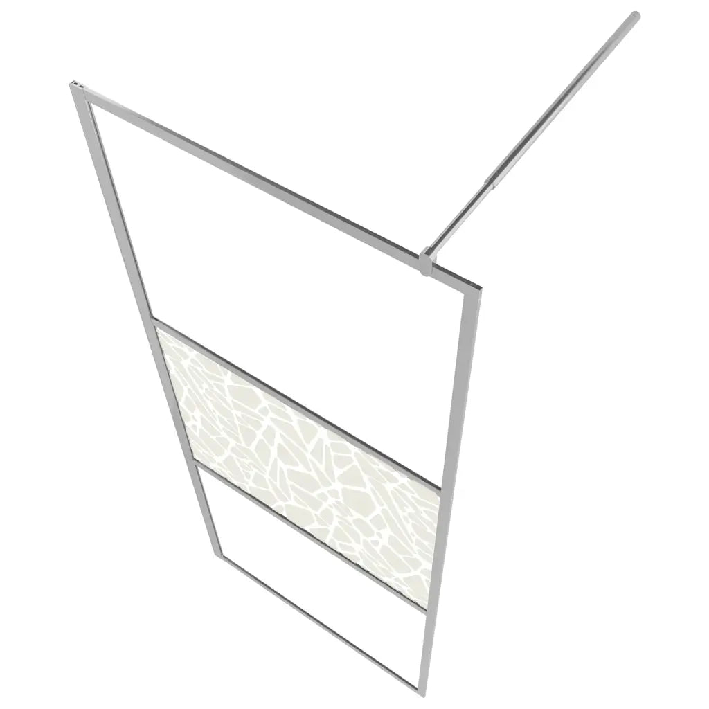 Parete per Doccia Walk-in in Vetro ESG Design Pietra 140x195 cm 146654
