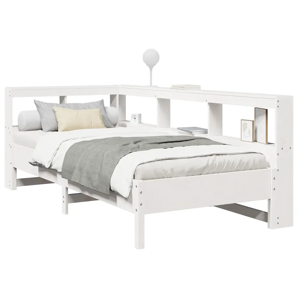 Letto con Libreria senza Materasso-Struttura Letto con contenitore 75x190 cm in Legno Pino 344472