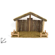 Trade Shop - Capanna Con Tronchi Muschio 36x14x24cm Presepe Per Natale Decorazione Addobbo -