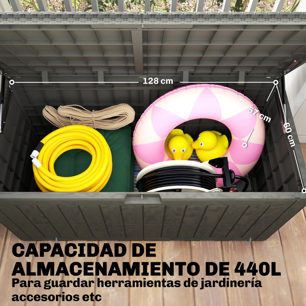Arc¨®n da Giardino in Resina ¨C zephmum ¨C 440L Antracite con Tapa Bloqueable