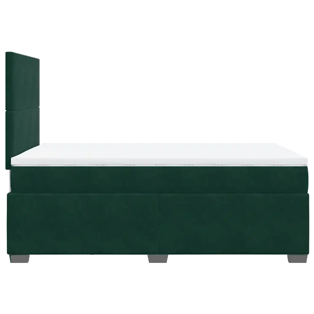 Giroletto a Molle con Materasso Verde Scuro 120x190 cm Velluto