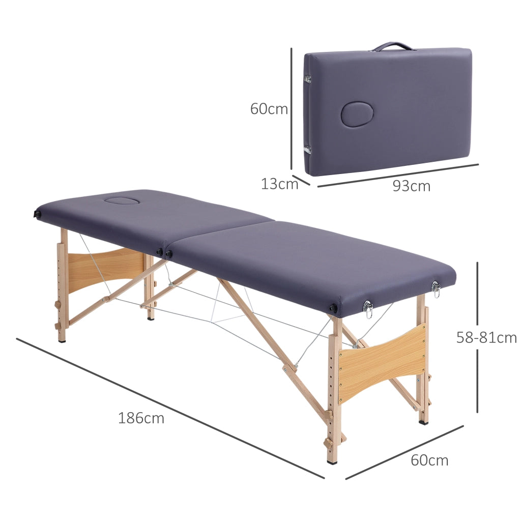 Poltrona Massaggiante Pieghevole ¨C Zephmum ¨C Legno Viola 186x60x61-87 cm