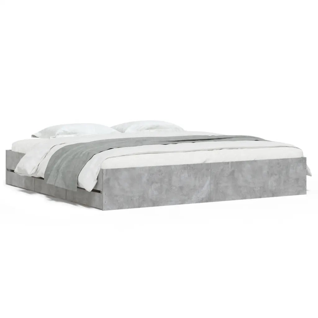 Giroletto Cassetti Grigio Cemento 200x200 cm Legno Multistrato