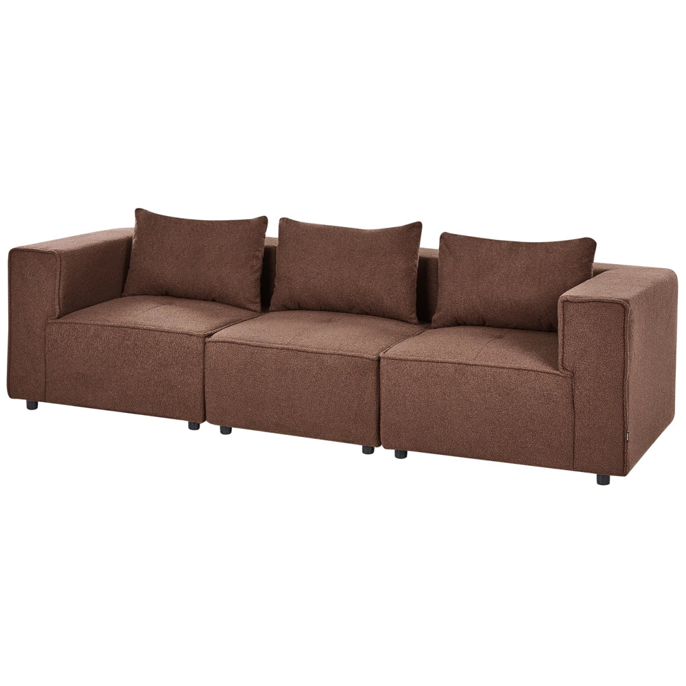 Divano modulare Boucle a 3 posti elementi angolari componibili marrone Stile moderno e minimalista