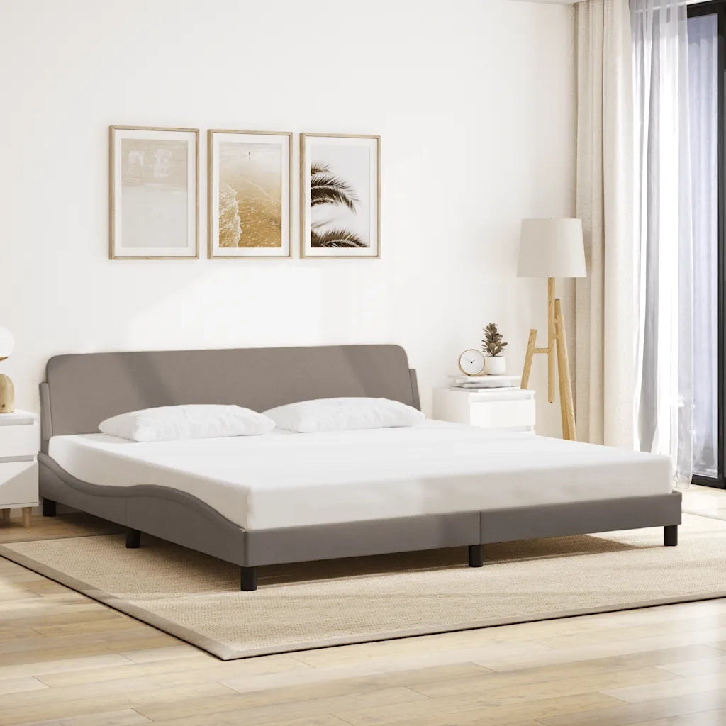 Giroletto-Struttura Letto Dover Tortora 200x200 cm in Tessuto