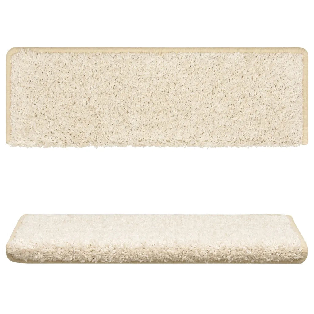 Tappetini per scale 10 pz 65x21x4 cm bianchi con bordo rettangolare 149827