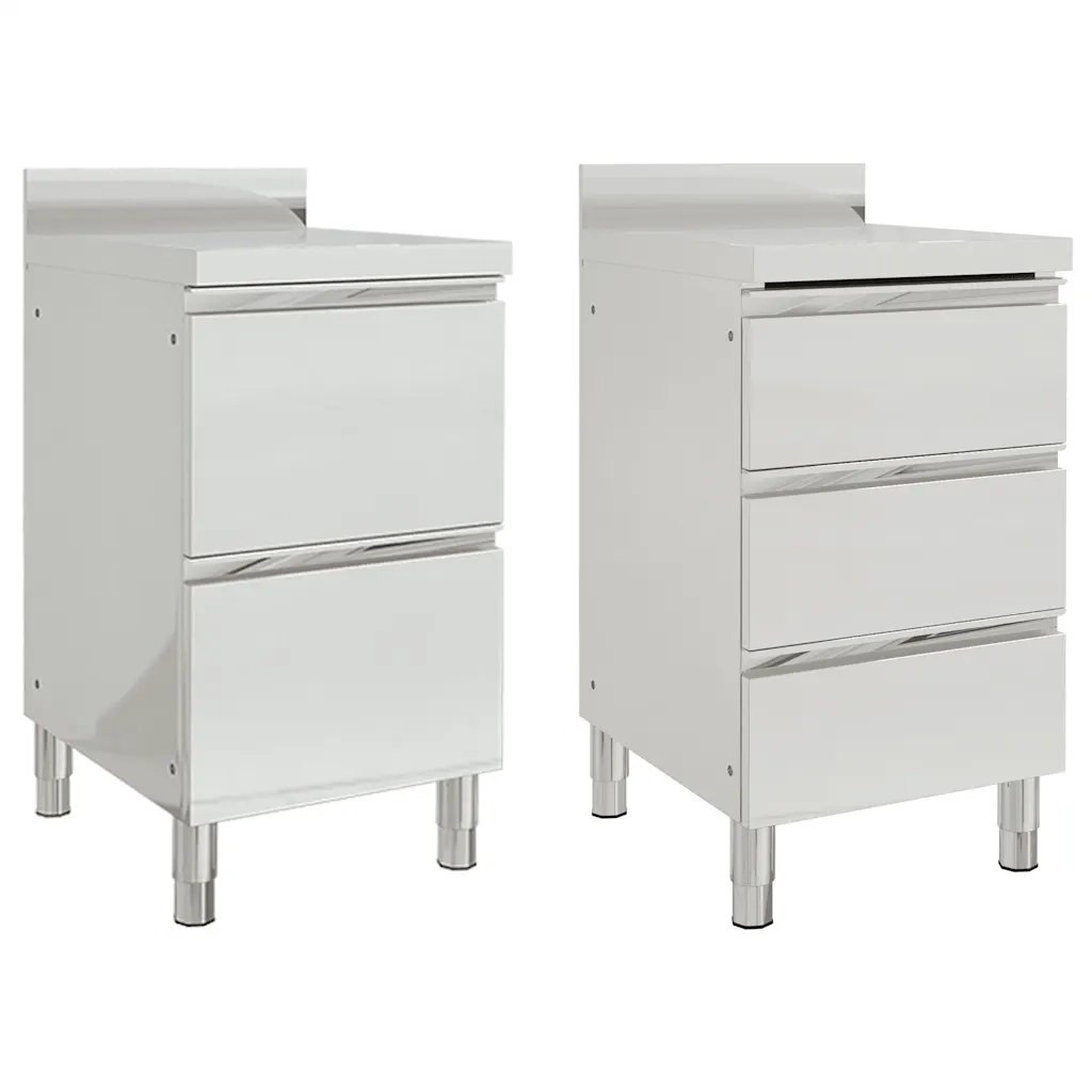 Mobiletti da Cucina Commerciale 2 pz in Acciaio Inoxcod mxl 118219