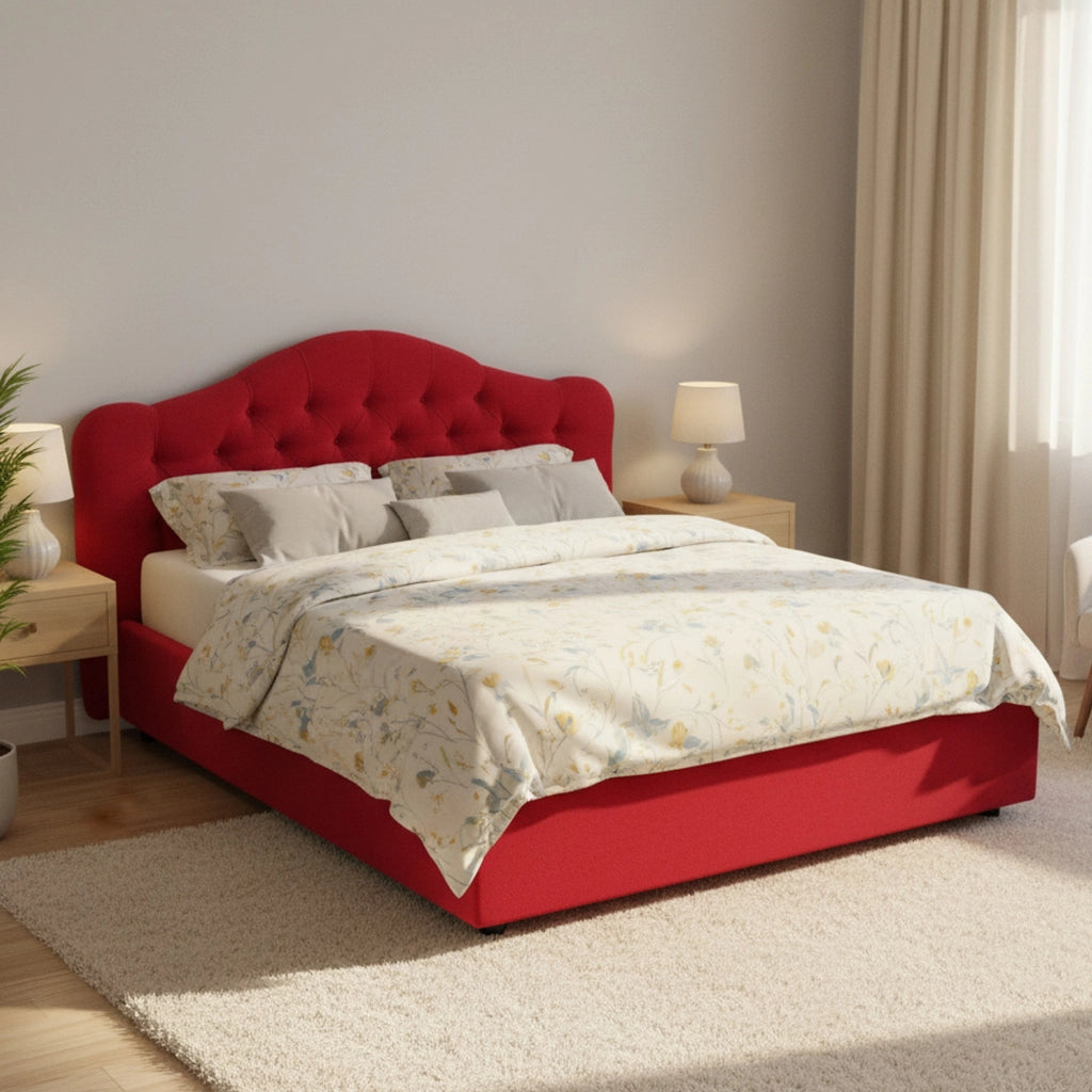 Letto Matrimoniale Alfer, Letto Matrimoniale Materasso Incluso Made in Italy, Rosso