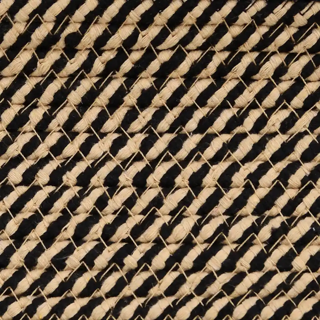 Cestino Portaoggetti con Coperchio Nero e Beige Ø37x50cm Cotone 358479