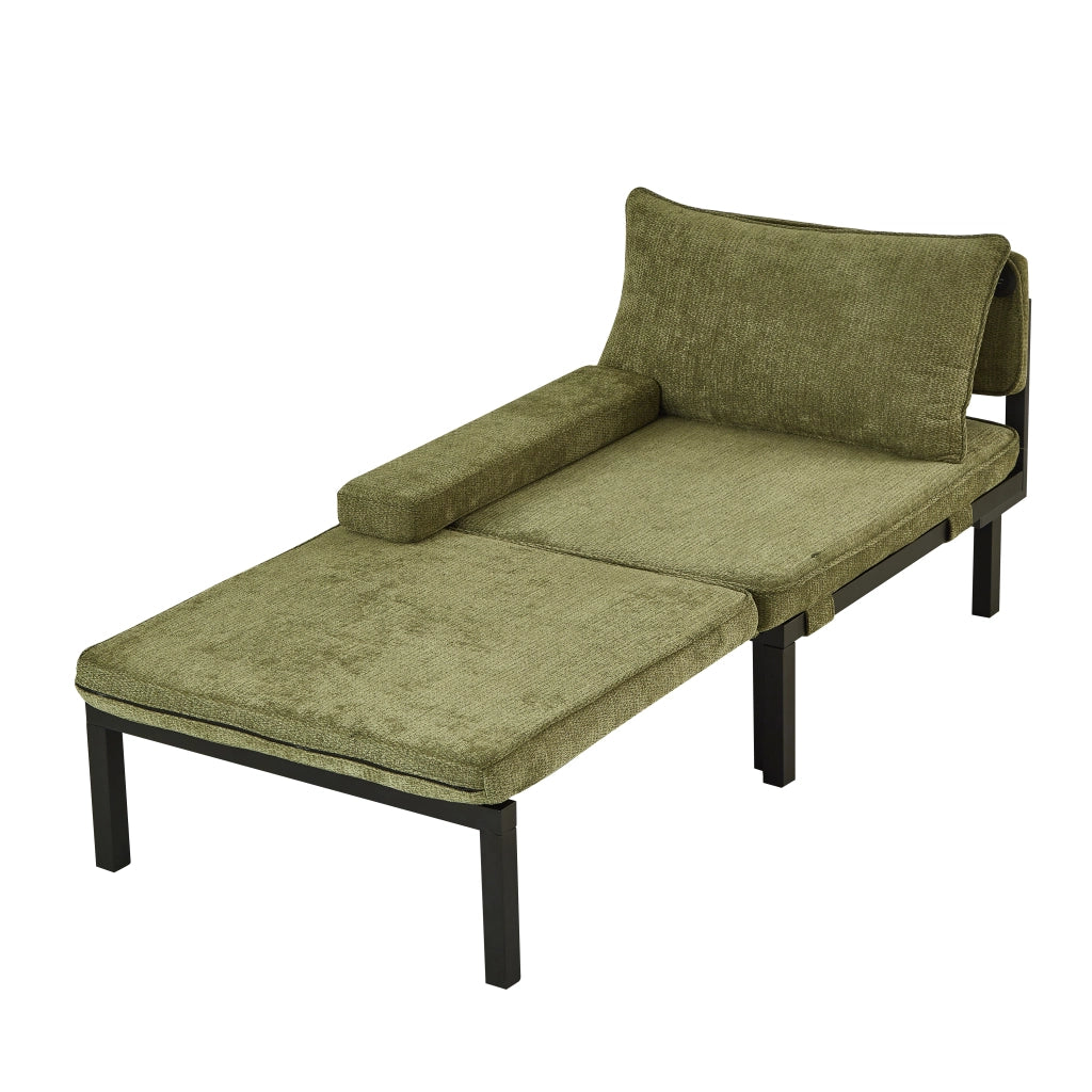 Divano Letto Singolo Pieghevole con Cuscino e Porte USB ¨C MINIMAL ¨C Verde
