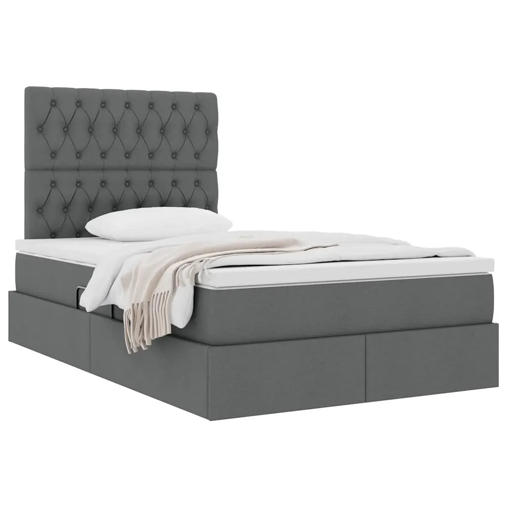 Letto con contenitore e materasso Grigio scuro 120 x 200 cm 3371836