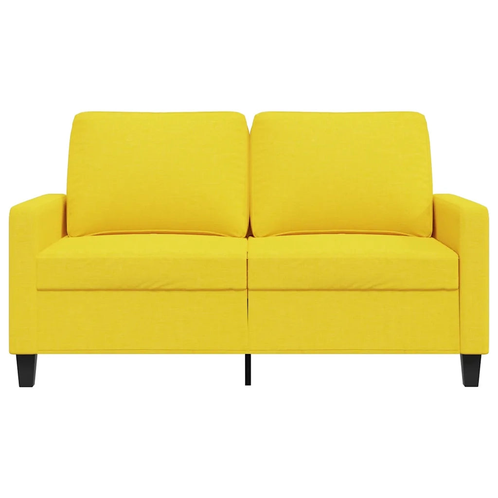 Divano a 2 Posti Giallo Chiaro 120 cm in Tessuto