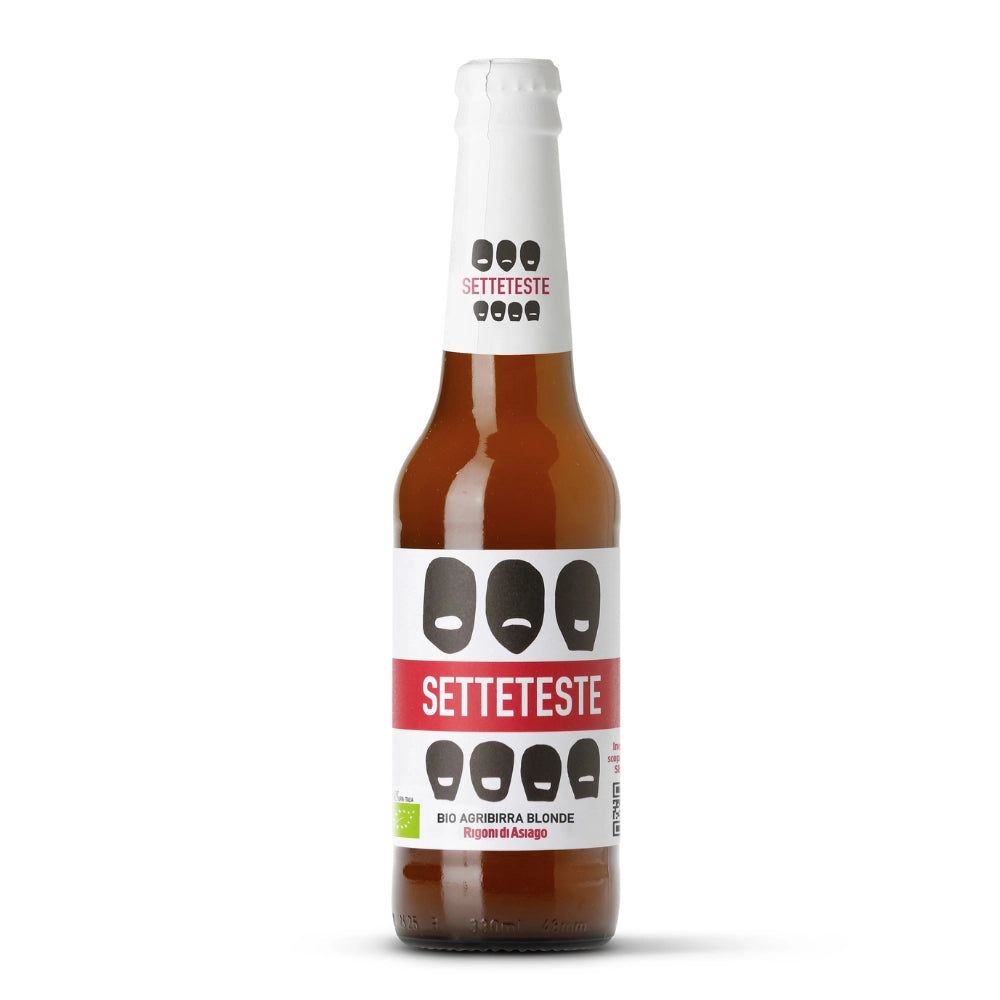 Setteteste birra artigianale bio blonde ale non filtrata di puro malto 12x33 cl