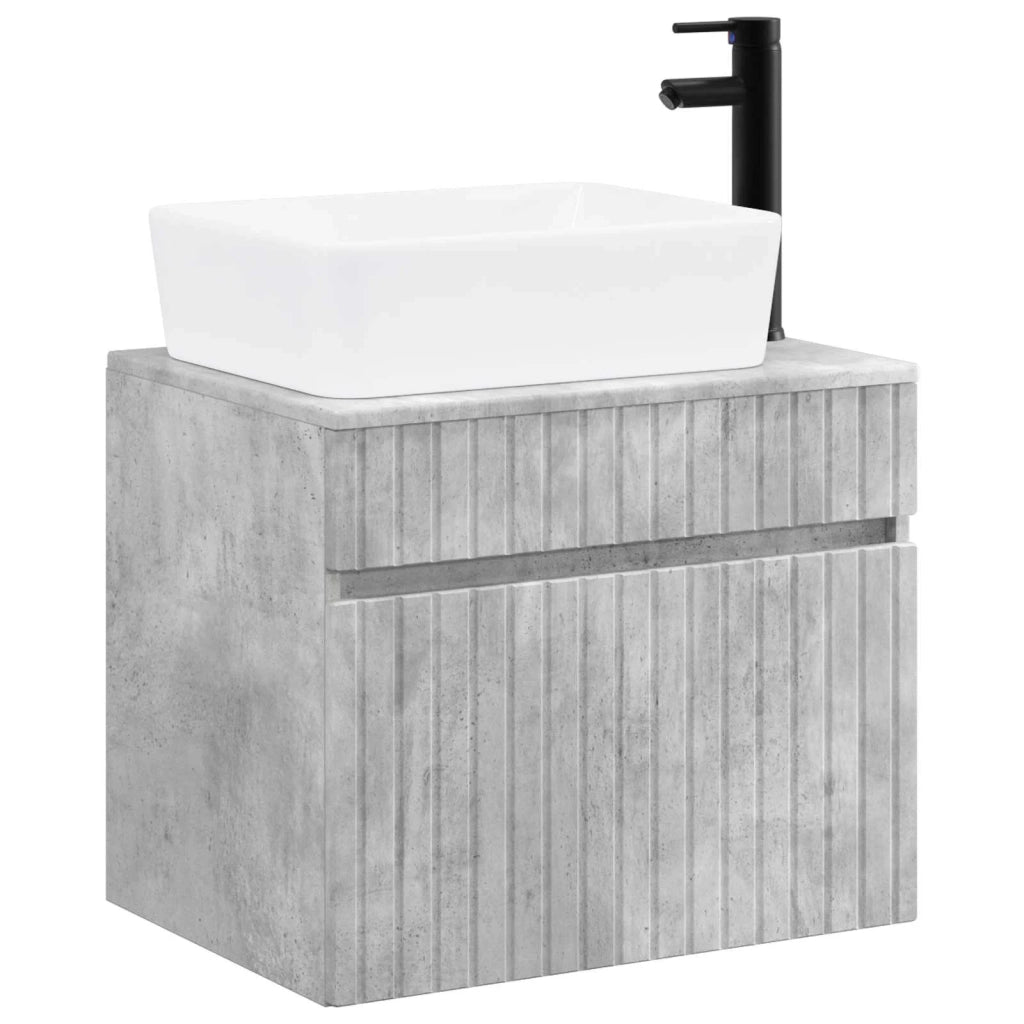 Set di mobili per il bagno Grigio Cemento Legno ingegnerizzato 3404303