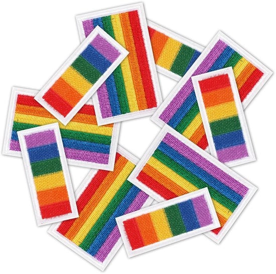 Stendardi multicolor per applicazioni 10 pezzi - Confezionati a mano - Lavabili - Decorativi - Abbigliamento - Artigianato - Facili da utilizzare