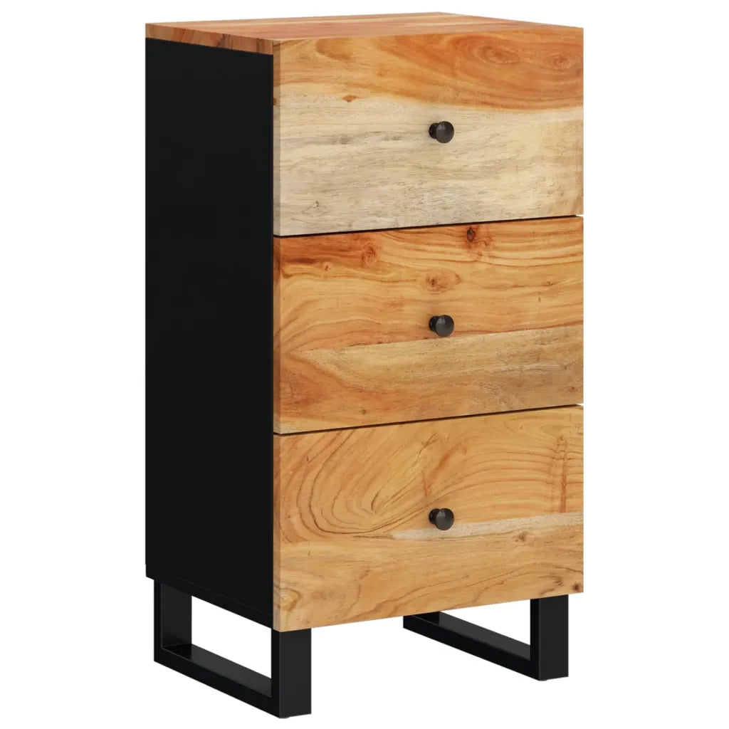 Credenza con 3 Cassetti-Buffet-Armadio da cucina 40x33,5x75 cm Legno Massello di Acacia