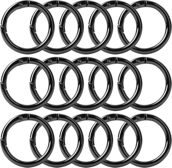 Set di 15 robuste ganci rotondi 33mm per zaini e appendi chiavi - Ideale per gioielli, fai da te e artigianato