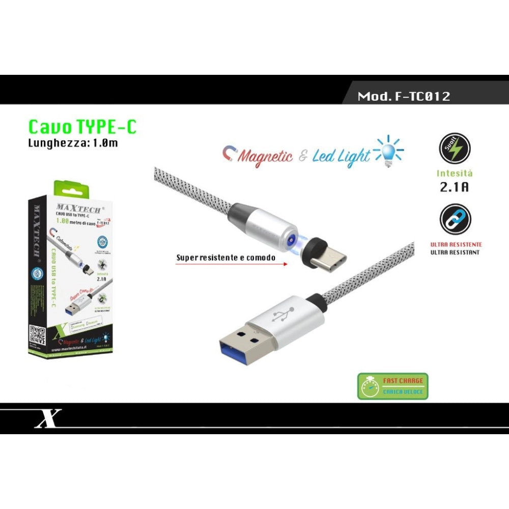 Trade Shop - Cavo Magnetico Ricarica Dati Per Huawei 1mt Connettore Type-c Maxtech F-tc012 -