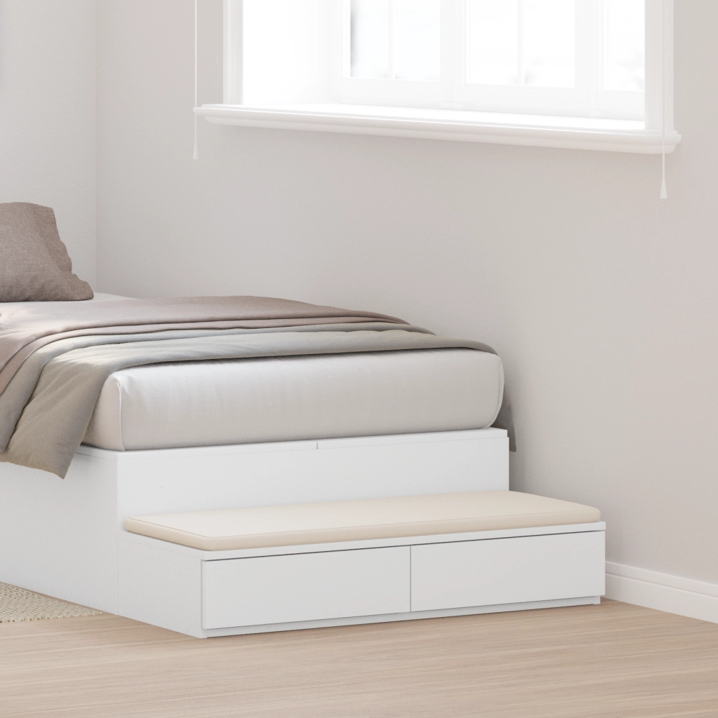 Cassetti per letto  bianchi 90x36,5x16,5 cm in legno compensato