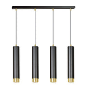 Lampada a sospensione KIBO in acciaio nero opaco e oro