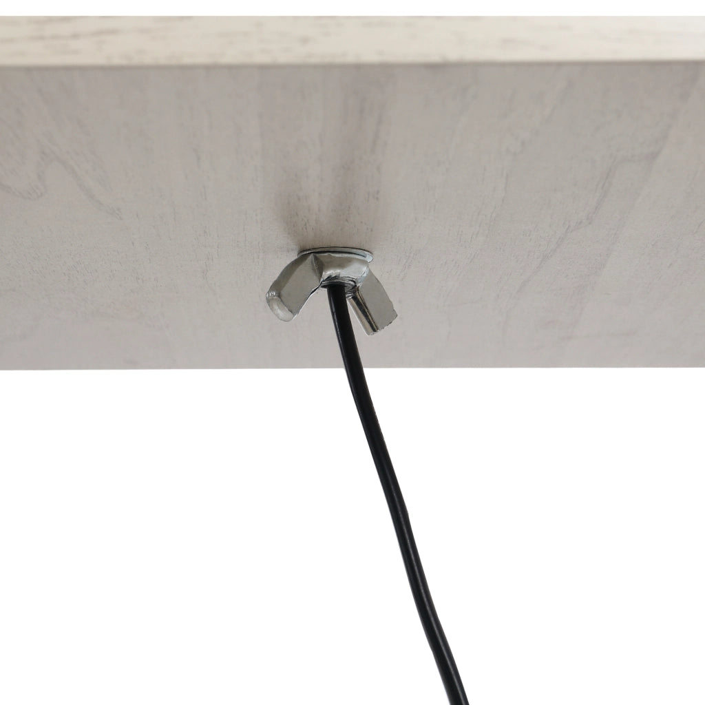 Lampada da terra con 3 ripiani, struttura in MDF, colore bianco, 26x26x160 cm, attacco E27