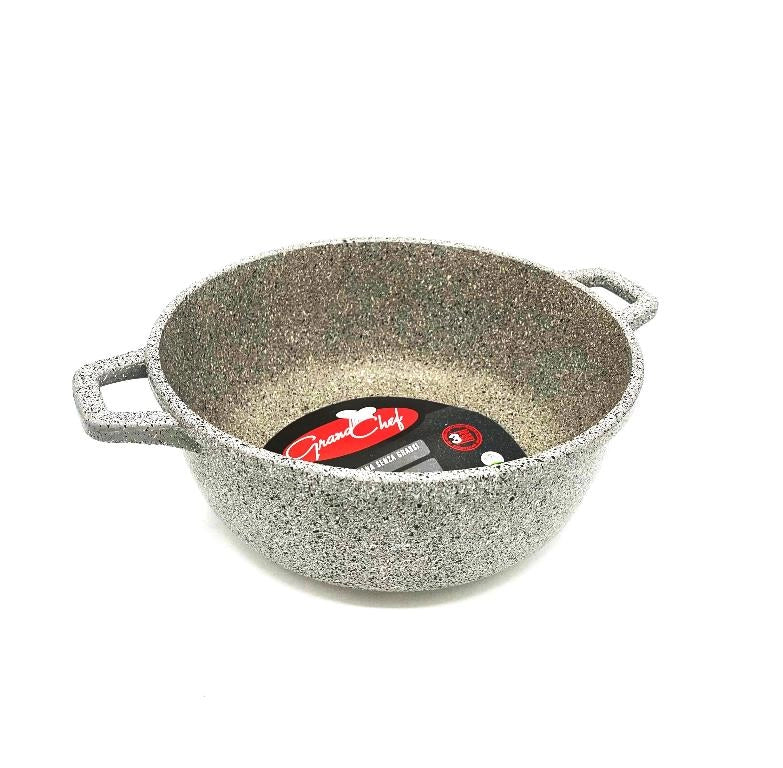 Casseruola Antiaderente in alluminio grigia effetto pietra 24 cm
