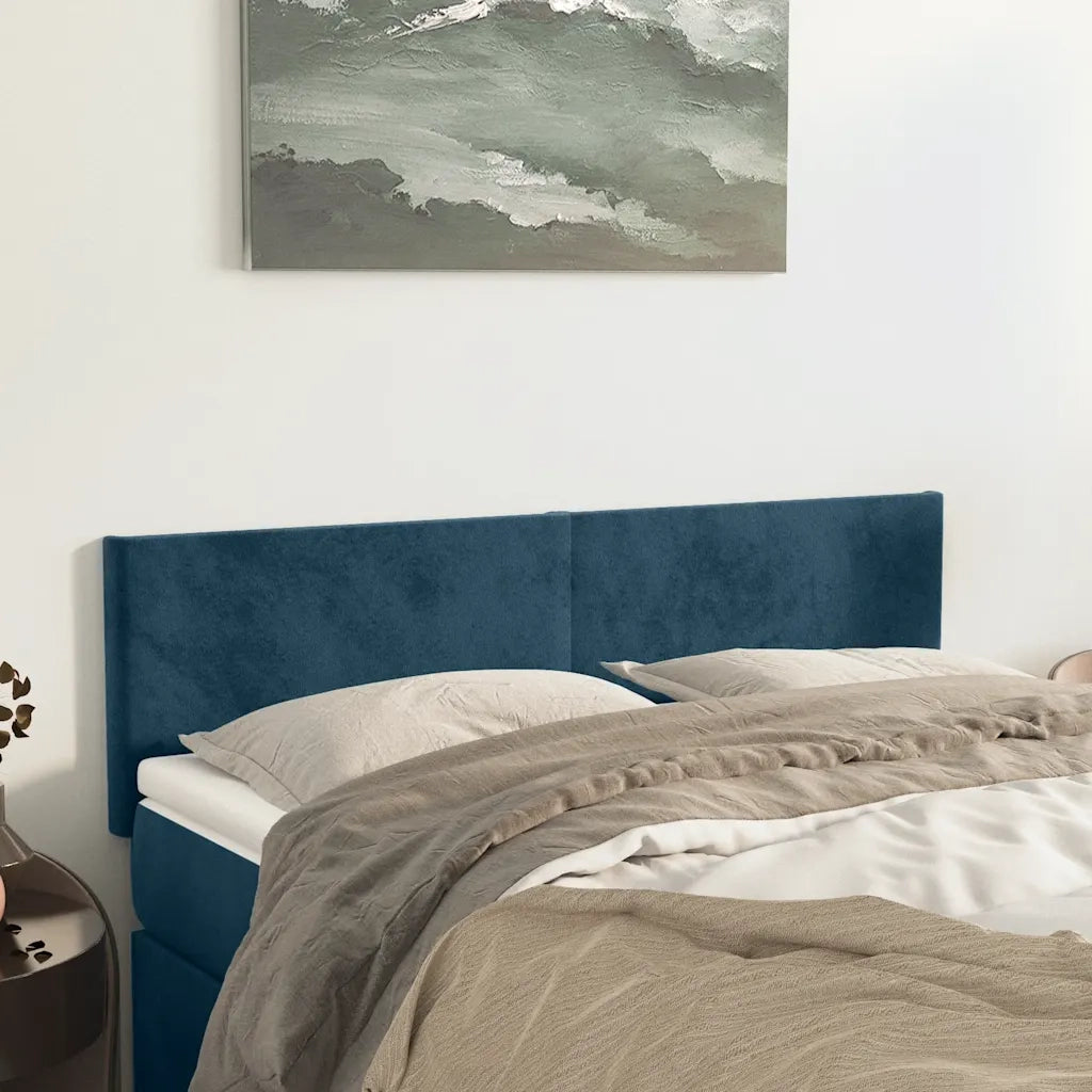 Testiere 2 pz Blu Scuro 72x5x78/88 cm in Velluto