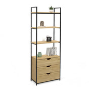 IDMarket - Libreria a 4 livelli con 3 cassetti DETROIT industrial design