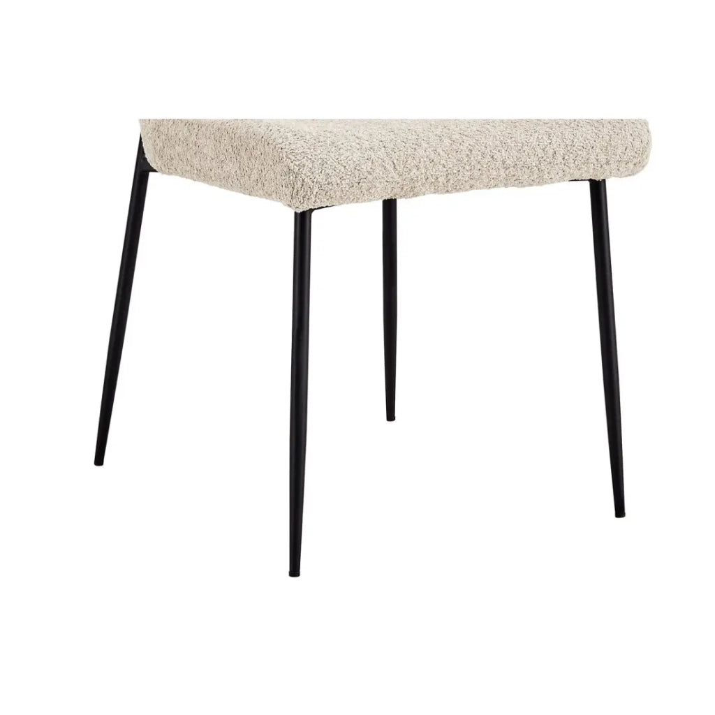 Sedia rivestita in Bouclé per sala da pranzo colore Beige. Collezione LISE