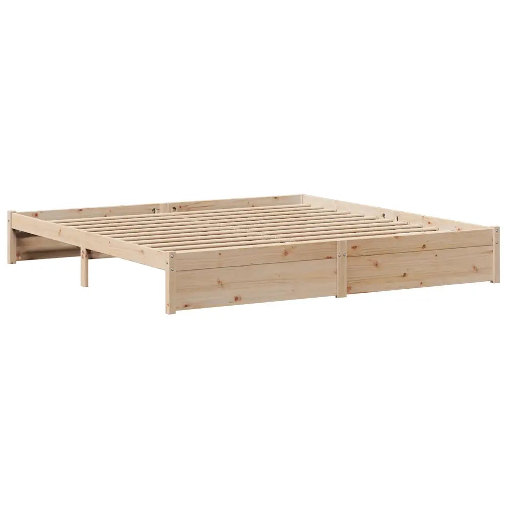 Giroletto con Testiera 200x200 cm in Legno Massello di Pino