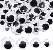 Occhi a Goccia Autoadesivi - 100 Pezzi - Occhi Ronde 25/30/35/40 mm - Plastica - Scrapbooking/Progetti di Fai da Te - Decorazione Creativa DIY - Occhi da Incollare per Progetti di Fai da Te