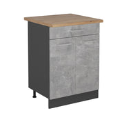 Vicco Mobiletto base per cucina Calcestruzzo 60 cm , PL Rovere