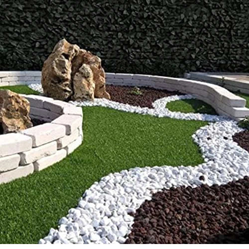 Ciottoli bianco granulometria 25/40 pietre naturali decorazione giardini kg 20