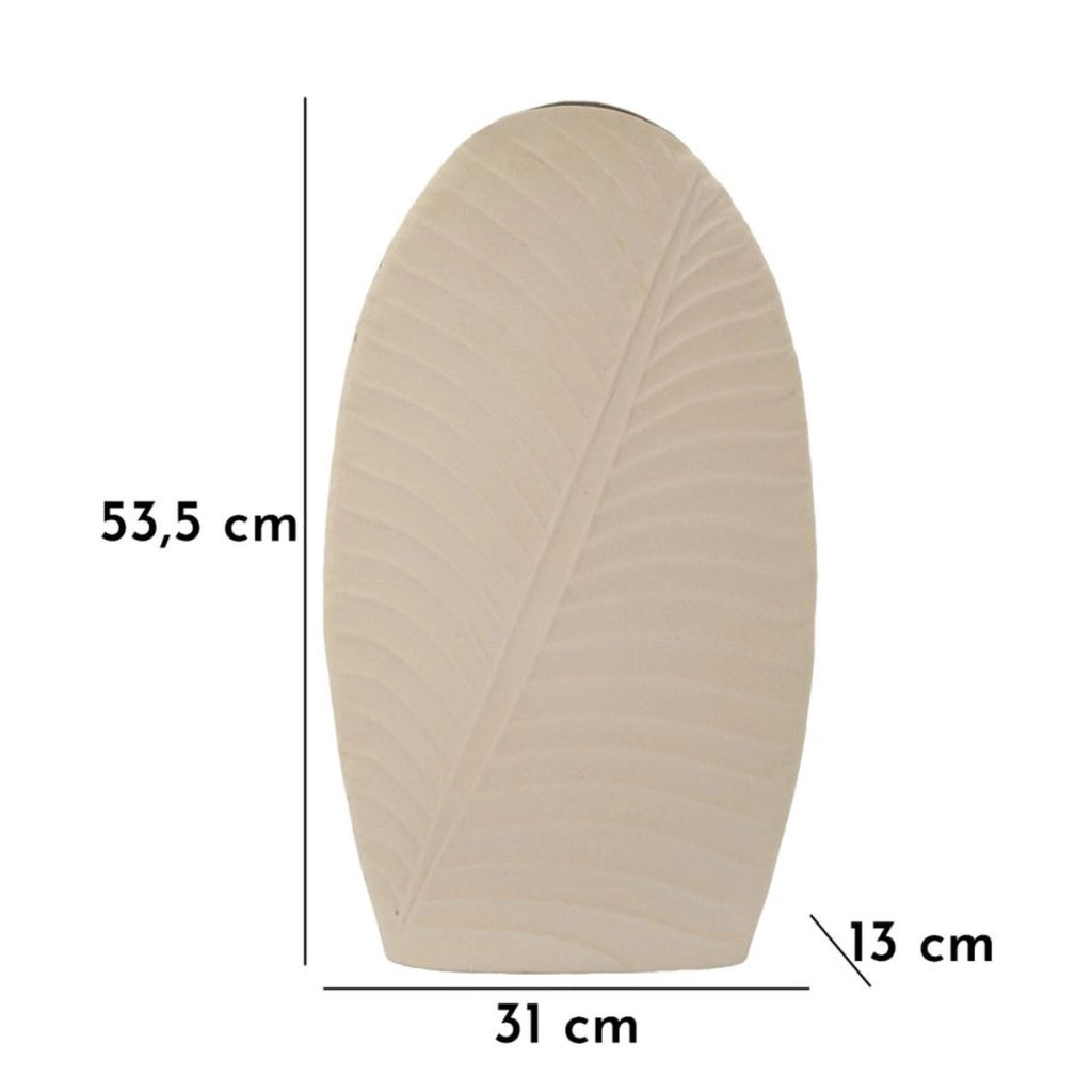 Vaso Decorativo VKH830, Beige, Metallo, 31x13x53,5 cm