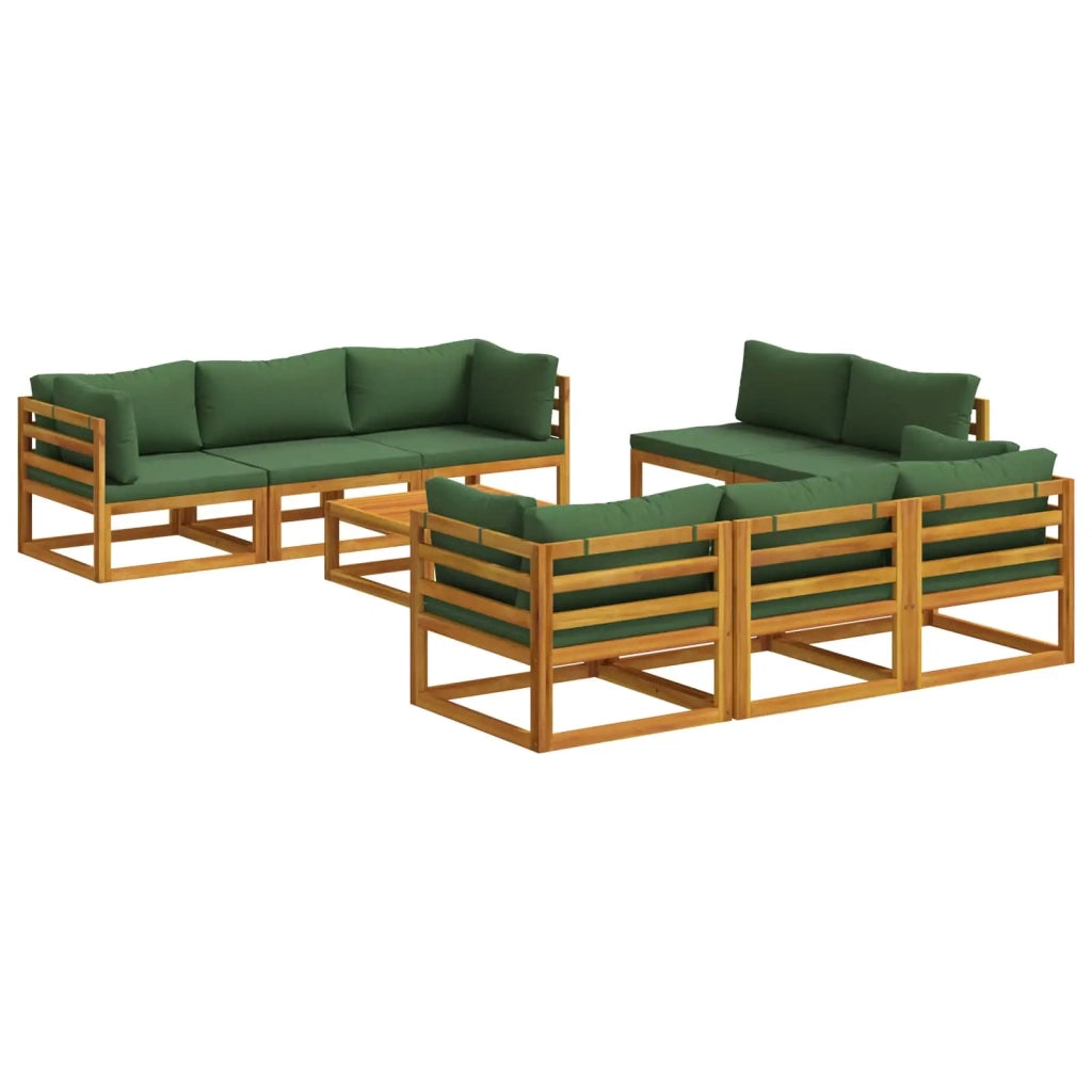 Set Salotto da Giardino Componibile 9 Pezzi Naturale 3417256