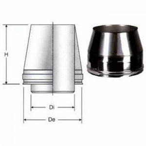 Inox doppia parete aisi 316 capp ello tronco cono d.080 130 b08xb
