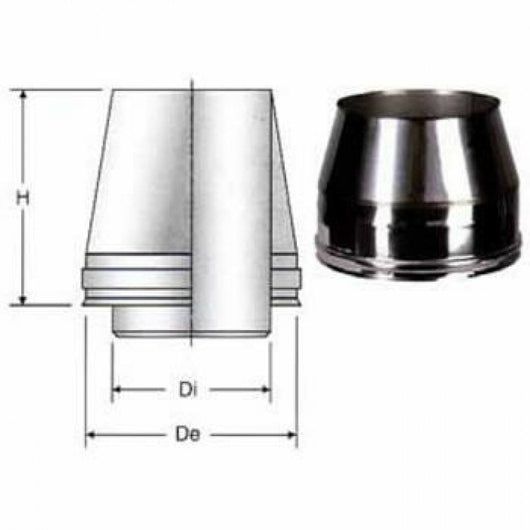 Inox doppia parete aisi 316 capp ello tronco cono d.080 130 b08xb