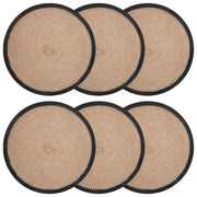 Sottobicchieri in juta 6 pcs Naturale e Nero Ø 30 cm 42012315
