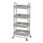 Carrello di servizio mobile contenitore per cucina/soggiorno con 4 cestelli 104 x 46 x 35 cm acciaio grigio 03_0009235
