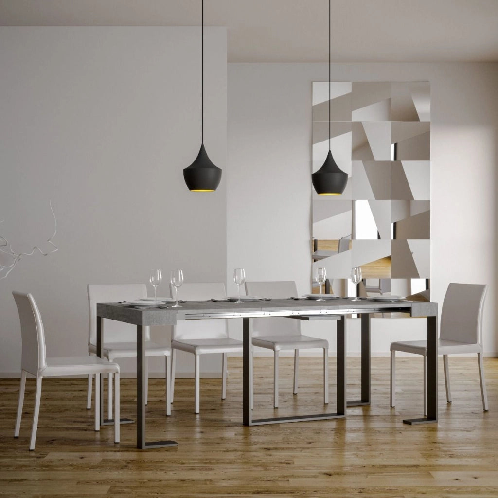 Consolle Allungabile 90-300x40x77 cm in Nobilitato Grigio