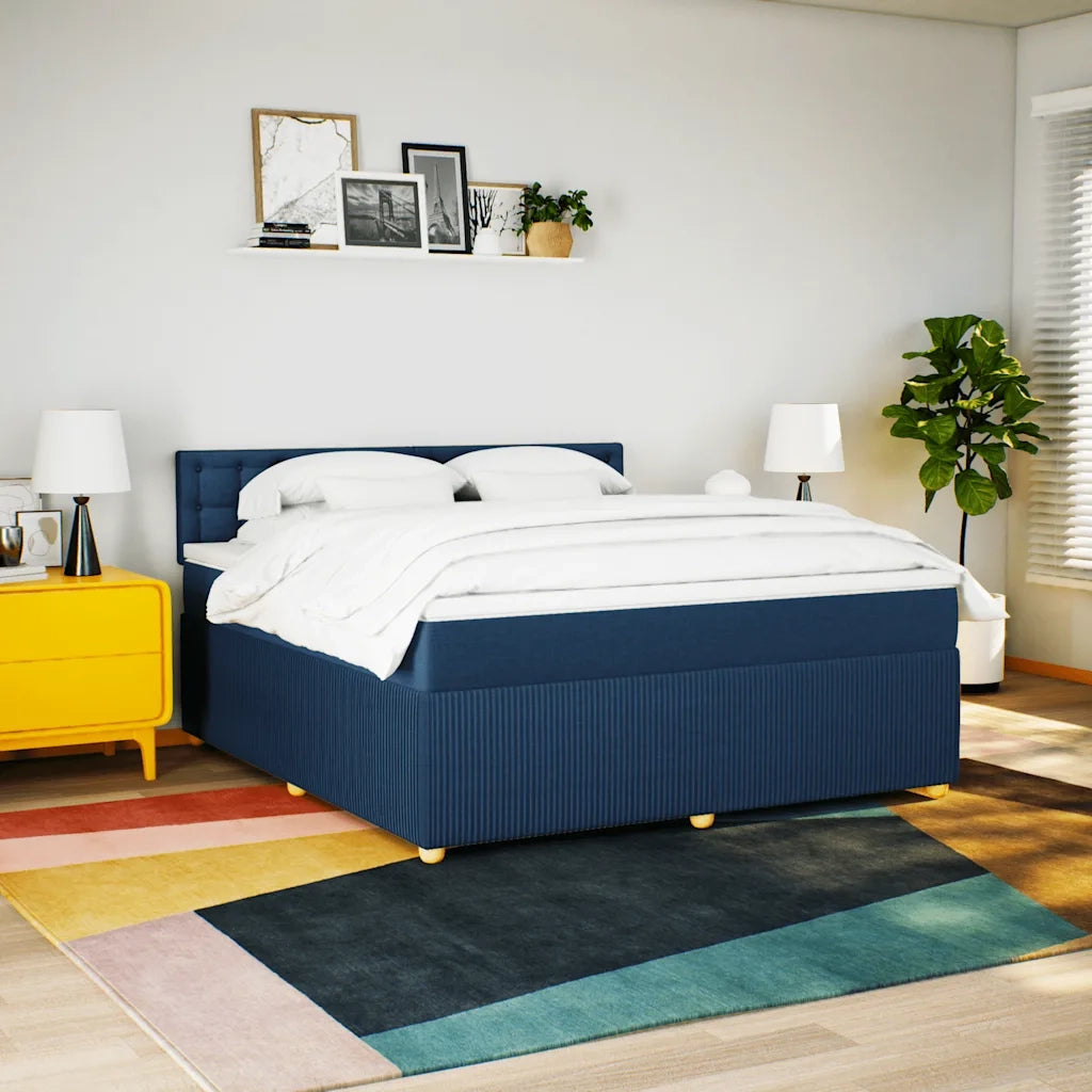 Giroletto a Molle con Materasso Blu 180x200 cm in Tessuto 3287555