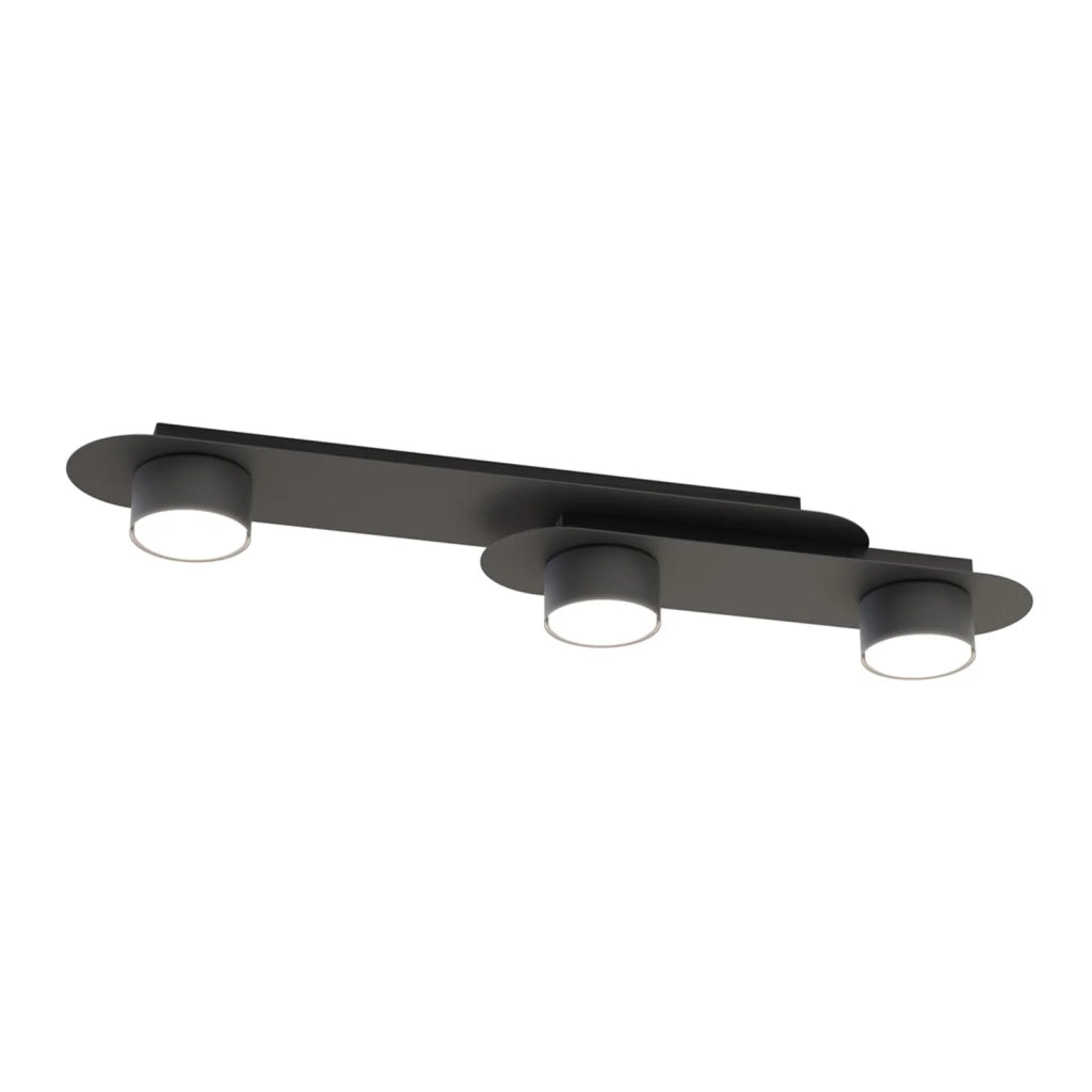 Plafoniera Minimal Marte Acciaio Nero 3 Luci Gx53 Ip20
