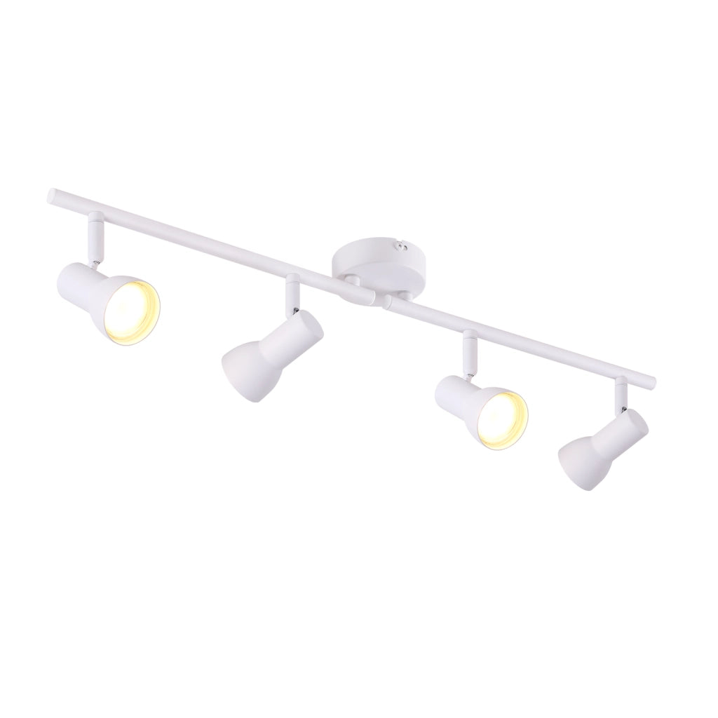 ZMH Faretto da soffitto bianchi 4 luci GU10 orientabili 350° metallo per soggiorno senza lampadina
