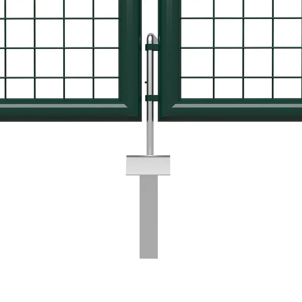 Cancello da Giardino in Acciaio 500x150 cm Verde 144319